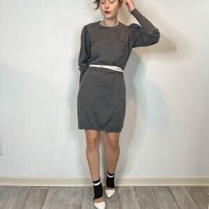Wayf Gray Long Sleeve Dress